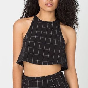 American apparel black grid tank top